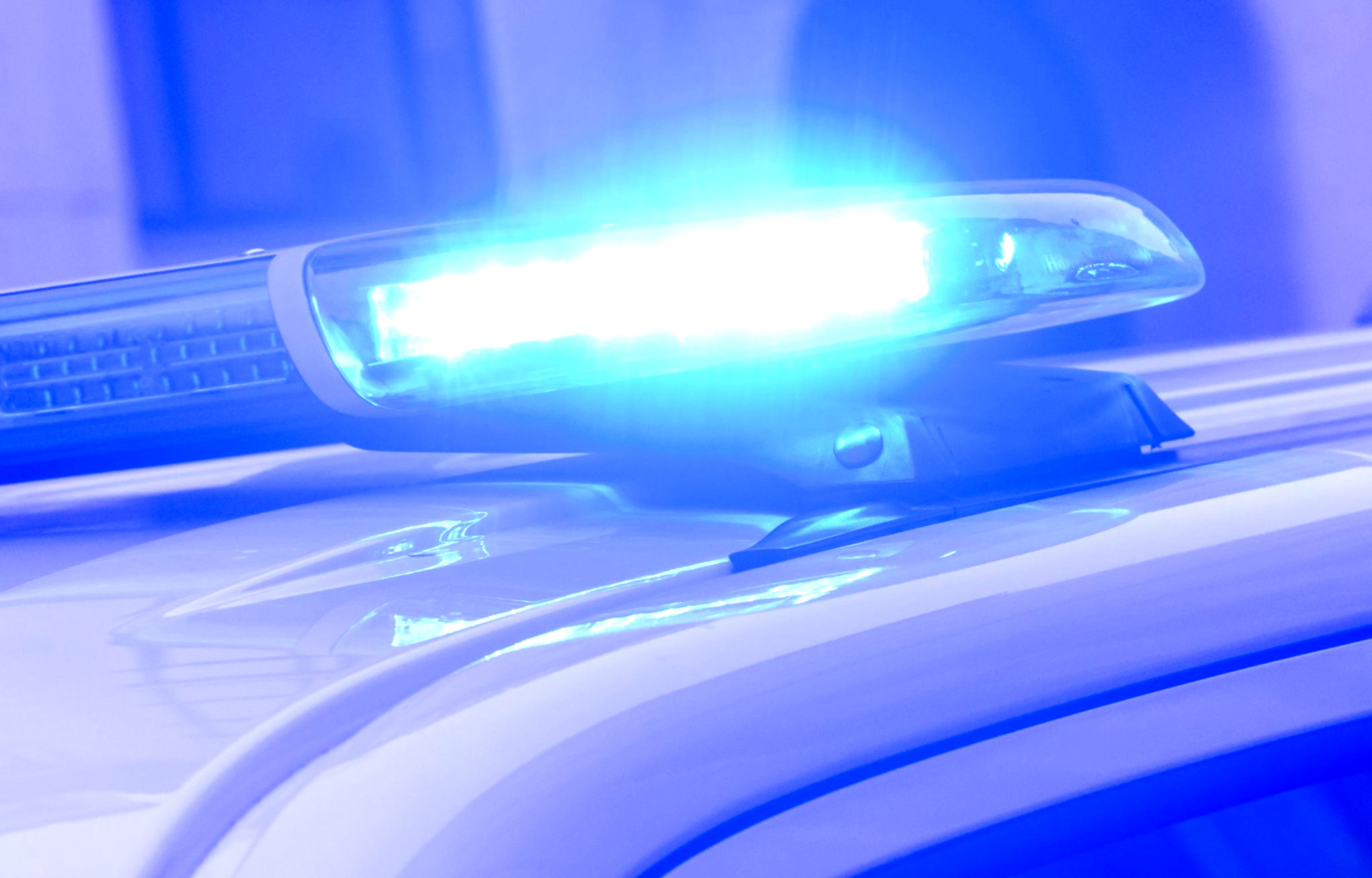 Polizisten durchsuchen Kleingarten nach Schüssen.